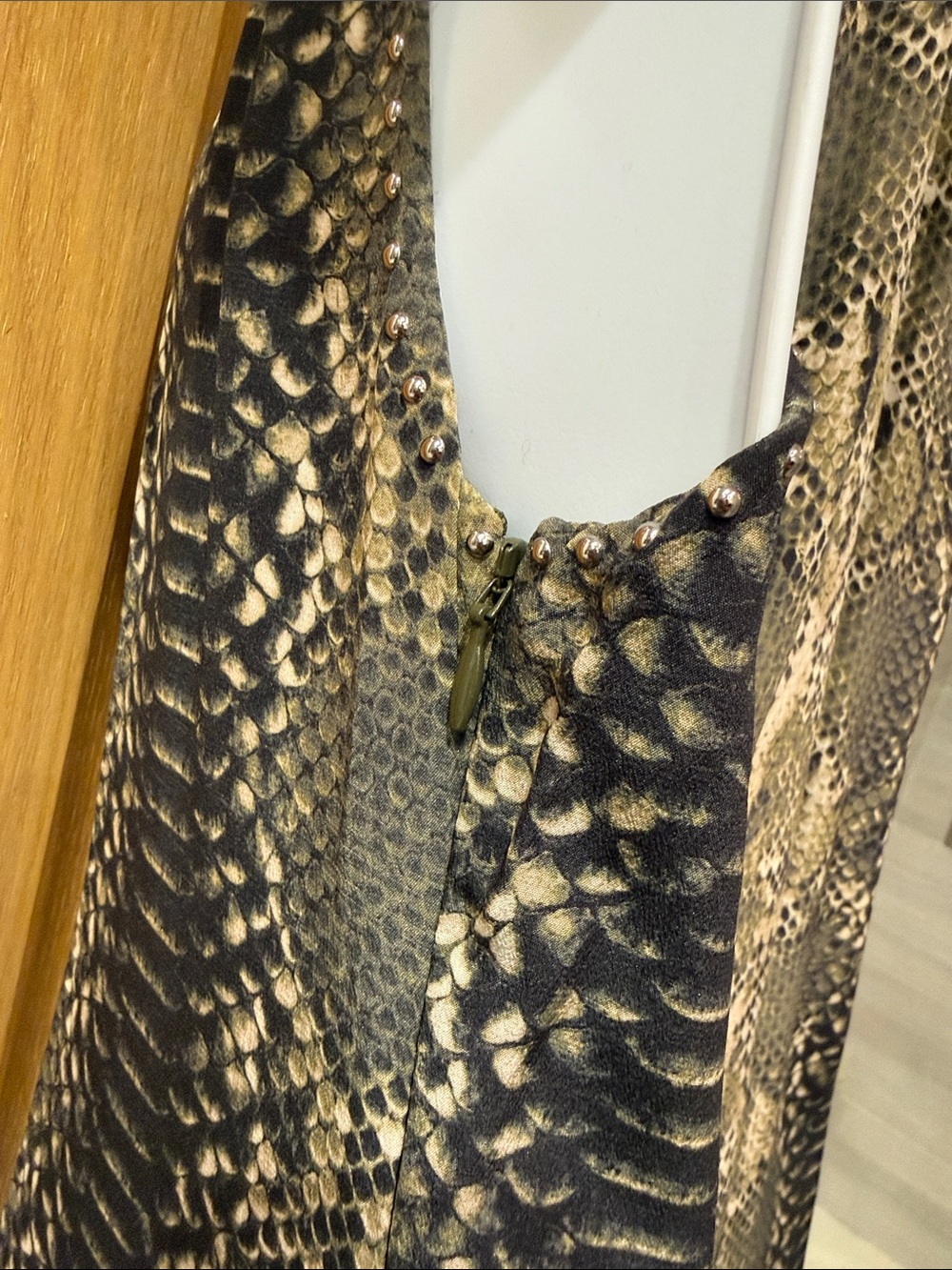 Haute Hippie Snake-Print Halter Midi Dress - Black & Brown - Picture 8 of 9